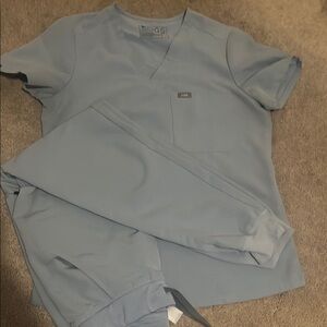 FIGS dusty Blue Scrub Set